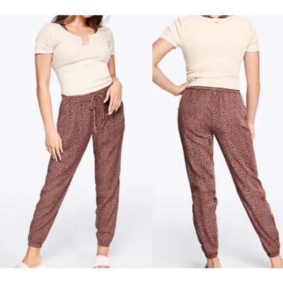Victoria’s Secret PINK Leopard Print Joggers Women’s L NWT Lounge Y2K Coquette - Picture 4 of 7